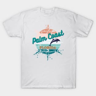 Palm Coast Florida Retro Vintage Sunset T-Shirt